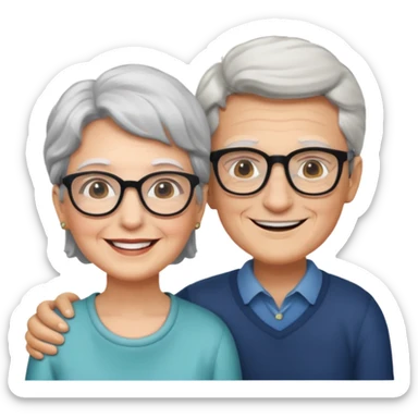 lo mismo que estas haciendo solo coloca alado de la abuela un hombre joven  sticker