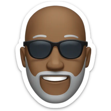 Bald black guy with a gray beard wearing sunglasses sticker