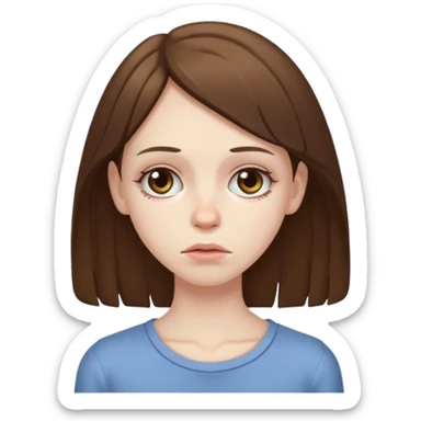 anorexic white girl with brunnete hair sticker