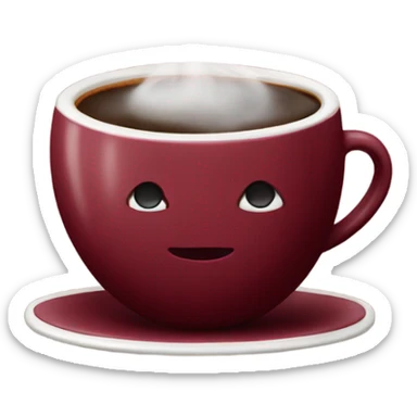 Burgundy cup of coffee  sticker