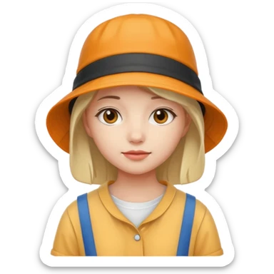 bucket hat girl sticker
