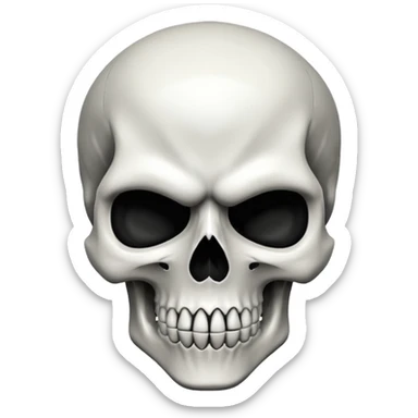 The image shows a stylized skull graphic with an angular and aggressive design. sticker