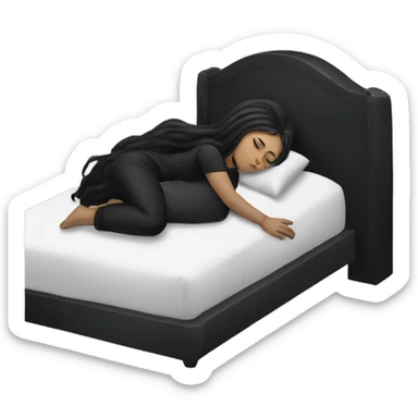 Goth girl sleeping in the bed  sticker