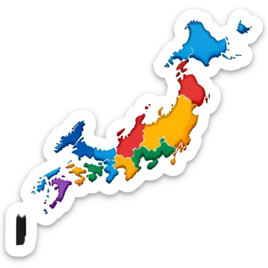 japan county map sticker