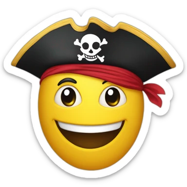 Smiley avec drapeau pirate dans les yeux sticker