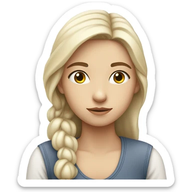 White skin Girl On hold waiting sticker