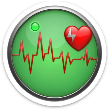 green dot with ECG heartbeat line sticker