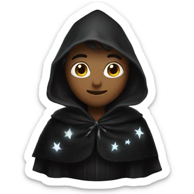black starry cloak no person sticker
