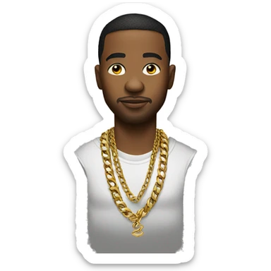 rapper with necklace  sticker