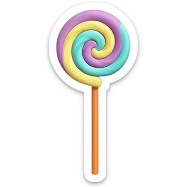 lollipop, claymation style, matte plasticine, pastel colors, visible fingerprints sticker