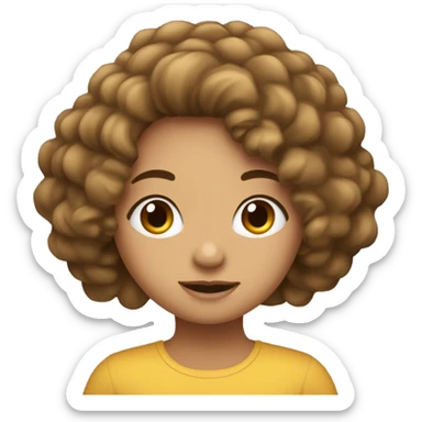 Fille avec des cheuveux bouclés avec des mèches blondes, brune, métisse qui est en colère  sticker