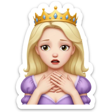 princess choking herself with hands around neck sticker