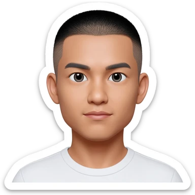 Thai young man at 25 years old fade hair cut sticker