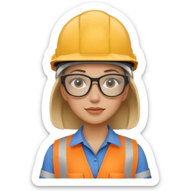 UN EMOJI DE ARQUITECTA, CON SU CASCO sticker
