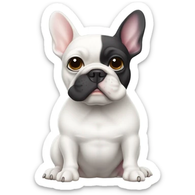 white french bulldog in car sticker