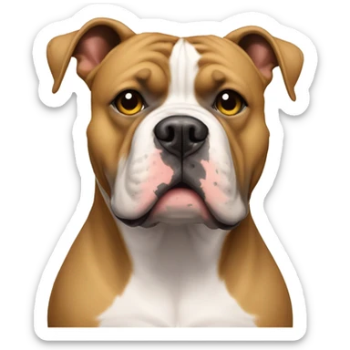 American bully blanco con una mancha en el ojo izquierdo  sticker