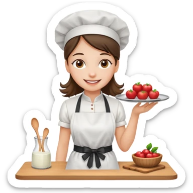 Girl serving a table  sticker