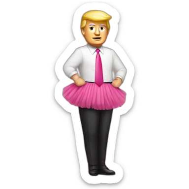 Trump in Pink tutu sticker