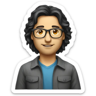 dark hair glasses technical expert vc investor casual sticker