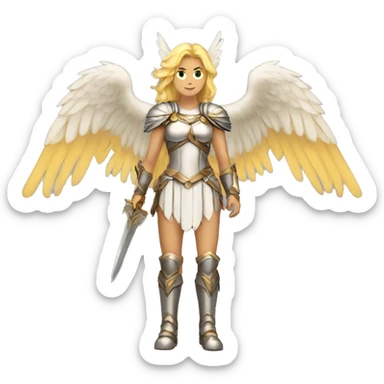 Blond Valkyrie with wings full body sticker