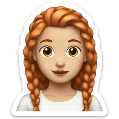 White young girl with copper-colored hair tied back sticker