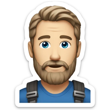 46-year-old male long beard and little gray and beard. Blue eyes light brown hair rugged good looks sticker