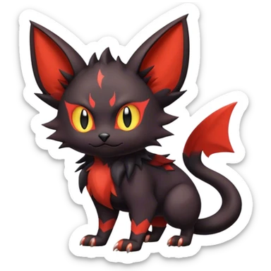 Noivern-Litten-Zorua-Bat-Cat full body sticker