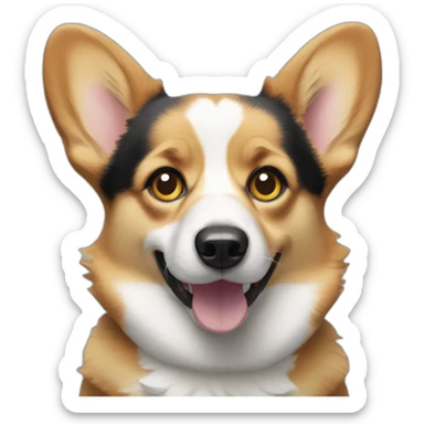 corgi-with-yellow-and-blue-eyes sticker