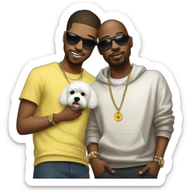 rappers men with bichon sticker