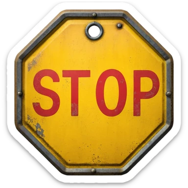 yellow stop sign sticker