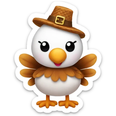 Hello kitty dressed as a turkey  sticker