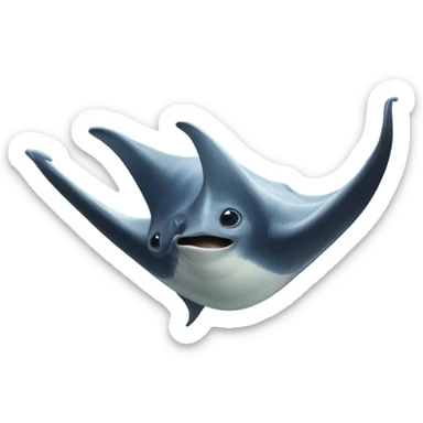 Manta Ray trying to give a thumbs up sticker