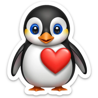 Pingüino enamorado  sticker