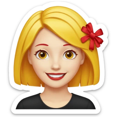 kırmızı toka takan kadın, sarı saçlı sticker