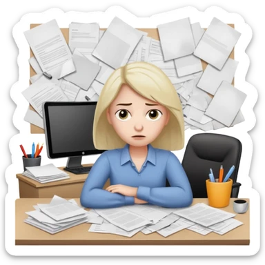 Cringe overworked worker sticker