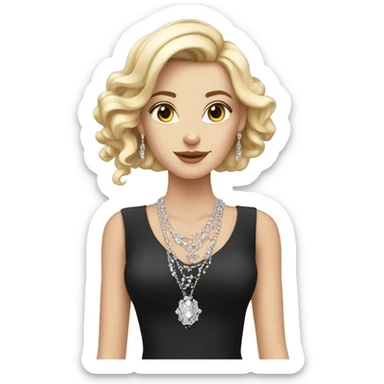 elegant white girl with jewelry sticker