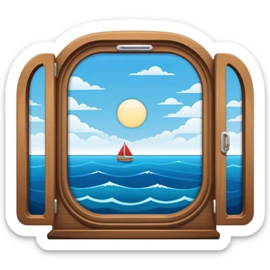 BOAT WINDOW WITH OCEAN IMAGE sticker