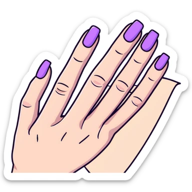 lilac pastel manicure with short nails sticker