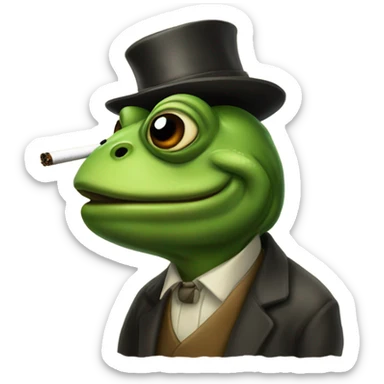 Frog smoking old Toby  sticker