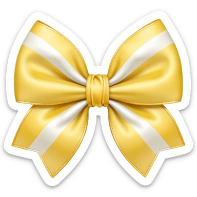 A pale yellow and white checkered bow sticker