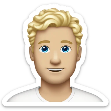 full body light curl blonde 30yo man blue eyed pale skin sticker