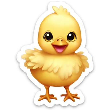 Baby chicken with pink bow sticker
