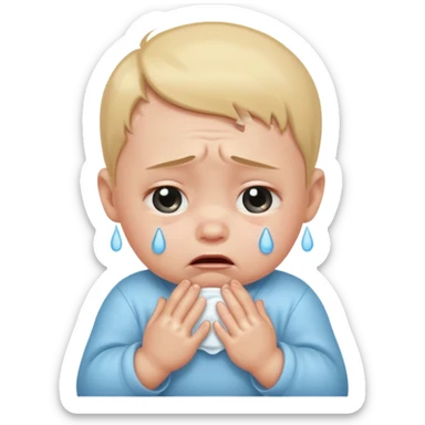 Sad baby crying  sticker