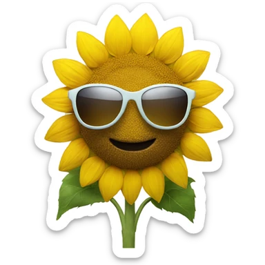 Sunflower with sunglasses sticker