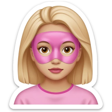 girl with a pink skincare mask routine  sticker