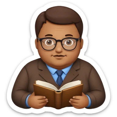 make a fat brown teacher with glasses and ya sticker