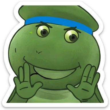 Smiley face with two hands on the face and feet kicking in the back sticker