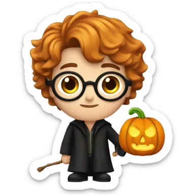 1 Harry Potter with pumpkin for Halloween  sticker
