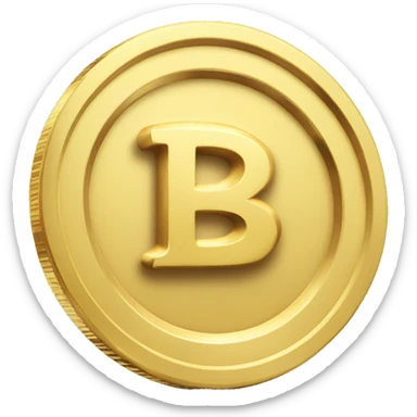 Shiny Golden Coin with Б letter sticker