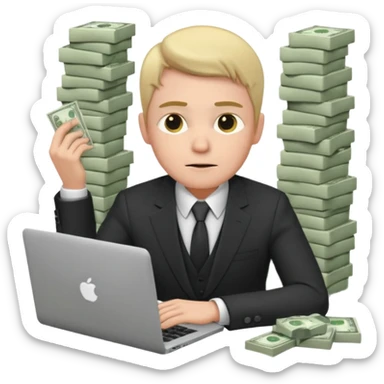 aktien experte er sitz am laptop und verdient durchs traden geld

geld sollte um ihn herum sein sticker